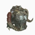 Ancient old helmet with horns 3D illustration Royalty Free Stock Photo