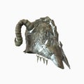 Ancient old helmet with horns 3D illustration Royalty Free Stock Photo