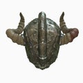 Ancient old helmet with horns 3D illustration Royalty Free Stock Photo