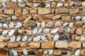 Ancient and old house wall in stone and brick. Royalty Free Stock Photo