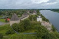 Ancient Old Ladoga fortress aerial photography Royalty Free Stock Photo