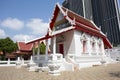 Ancient old ordination hall or antique beautiful ubosot church for thai people 