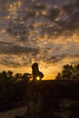 Cambodian temple during star sunset