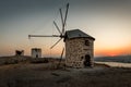 Old Windmill in Bodrum at dusk Royalty Free Stock Photo