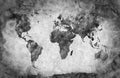 Ancient, old world map. Pencil sketch, vintage background Royalty Free Stock Photo