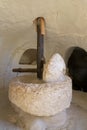 Ancient olive oil press in the caves of Beit Guvrin in Israel Royalty Free Stock Photo