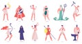 Ancient olympic gods. Greek gods and goddesses, zeus, poseidon, athena, dionysus and ares. Olympic gods cartoon