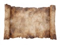Ancient open parchment scroll with weathered aged paper texture for historical design Royalty Free Stock Photo