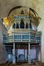 Ancient organ of abandoned baroque church in italy