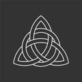 Celtic trinity knot. Linear triquetra symbol interlaced with circle. Royalty Free Stock Photo