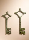 Ancient ornamental door keys, 16-17 century in museum in Poland