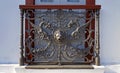 Ancient ornamental grid detail on colonial balcony