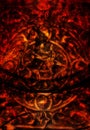 Ancient ornamental structure with filigrane pattern on abstract background.