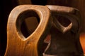 Ancient ornated wooden chair handles