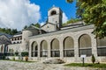 Ancient Orthodox monastery in Cetinje. Facade. Montenegro. Royalty Free Stock Photo