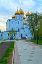 Ancient ortodox curch with golden domes Royalty Free Stock Photo