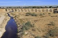 Ancient ottoman railway bridge on outskirts of Beersheva Royalty Free Stock Photo