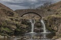 Ancient Pack Horse bridge between 3 counties