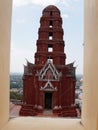 An ancient pagoda in the Rattanakosin period in Phetchaburi, Thailand.