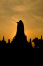 Ancient pagoda silhouette Royalty Free Stock Photo