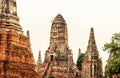 Ancient pagoda at Wat Chaiwatthanaram temple in Ayuthaya Historical Park, Thailand. Royalty Free Stock Photo