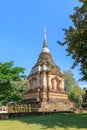 Ancient pagoda at Wat Photharam Maha Wihan Chet Yot Chiang Man in Chiang Mai, North of Thailand