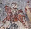 Ancient painted fresco with Saint George in Snake Cave Church, Church of the Serpent, Yilanli Kilise in Goreme, Cappadocia, Turkey Royalty Free Stock Photo