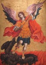 Ancient painting with Archangel Michael Royalty Free Stock Photo