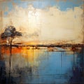 Ancient Painting: Capturing The Beauty Of Lake Waters With Translucent Expressionism