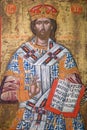 Ancient painting with Christ Great Saint Priest Royalty Free Stock Photo