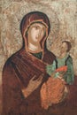 Ancient painting - Virgin Mary with Child Royalty Free Stock Photo