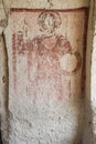 Ancient Paintings in a Cave Church, Cappadocia, Turkey Royalty Free Stock Photo