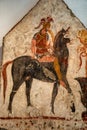 Ancient paintings in Paestum, Italy