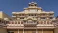 An ancient palace complex in Jaipur against the blue sky Royalty Free Stock Photo