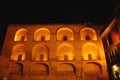 Ancient palace illuminated near the Guadalquivir