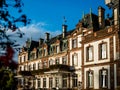 An ancient palace turned into a luxury hotel. Sunny day and chic architecture