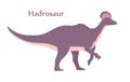 Ancient pangolin hadrosaur on a white background