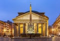 Ancient Pantheon building in Rome at night, Italy Royalty Free Stock Photo