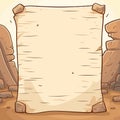 Ancient papyrus manuscript old paper mockup scroll vector design illustration Royalty Free Stock Photo