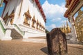 Ancient parapet around the chapel of Wat Bueng Phra Ranchai in Roi Et province