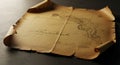 Ancient parchment with handwritten map and sketches Royalty Free Stock Photo