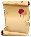 Ancient parchment scroll Royalty Free Stock Photo