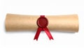 Ancient Parchment Scroll with Red Wax Seal Royalty Free Stock Photo