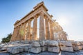 The ancient Parthenon Temple at the Acropolis of Athens, Greece Royalty Free Stock Photo