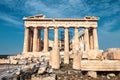 Ancient Parthenon temple on Acropolis, Athens, Greece. It is top landmark of Athens Royalty Free Stock Photo