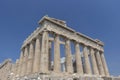 The ancient Parthenon temple on Acropolis hill, famous landmark and tourist attraction in Athens, Greece, in sunny summer day Royalty Free Stock Photo