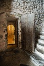 Ancient passages in the castle. Royalty Free Stock Photo