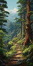 Enchanting Fairy Forest Path Art Inspired By Miyazaki Hayao