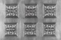 ancient Pattern of silver metal plate with flower carved Royalty Free Stock Photo