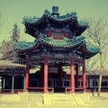 Ancient pavilion , Beijing ,China, instagram effect Royalty Free Stock Photo
